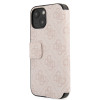 Coque portefeuille Guess 4G Big Metal Logo pour Apple iPhone 15 - Rose 1