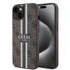 Coque arrière rigide Guess 4G Printed Stripes avec MagSafe pour Apple iPhone 15 - Marron 0