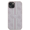 Coque arrière rigide Guess 4G Printed Stripes avec MagSafe pour Apple iPhone 15 - Rose 1