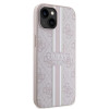 Coque arrière rigide Guess 4G Printed Stripes avec MagSafe pour Apple iPhone 15 - Rose 2