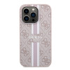 Coque arrière rigide Guess 4G Printed Stripes avec MagSafe pour Apple iPhone 15 Pro - Rose 1