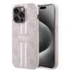 Coque arrière rigide Guess 4G Printed Stripes avec MagSafe pour Apple iPhone 15 Pro - Rose 0