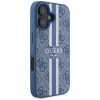 Coque arrière rigide Guess 4G Printed Stripes avec MagSafe pour Apple iPhone 16 - Bleu 3