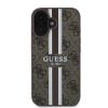Coque arrière rigide Guess 4G Printed Stripes avec MagSafe pour Apple iPhone 16 Plus - Marron 2
