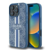 Coque arrière rigide Guess 4G Printed Stripes avec MagSafe pour Apple iPhone 16 Pro - Bleu 0