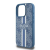 Coque arrière rigide Guess 4G Printed Stripes avec MagSafe pour Apple iPhone 16 Pro - Bleu 4