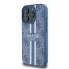 Coque arrière rigide Guess 4G Printed Stripes avec MagSafe pour Apple iPhone 16 Pro Max - Bleu 2