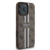 Coque arrière rigide Guess 4G Printed Stripes avec MagSafe pour Apple iPhone 16 Pro Max - Marron 3