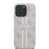 Coque arrière rigide Guess 4G Printed Stripes avec MagSafe pour Apple iPhone 16 Pro - Rose 2