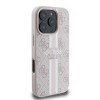 Coque arrière rigide Guess 4G Printed Stripes avec MagSafe pour Apple iPhone 16 Pro - Rose 3