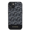 Coque arrière rigide Guess GCube Stripes avec MagSafe pour Apple iPhone 15 - Noir 1