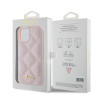 Coque arrière Guess Quilted Puffed Metal Logo pour Apple iPhone 15 - Rose 5