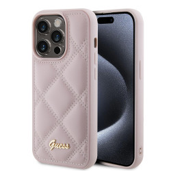 Coque arrière Guess Quilted Puffed Metal Logo pour Apple iPhone 15 Pro Max - Rose