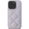 Coque arrière Guess Quilted Puffed Metal Logo pour Apple iPhone 16 Pro - Violet 1