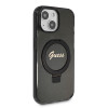 Coque arrière Guess Ring Stand Script Glitter avec MagSafe pour Apple iPhone 15 - Noir 3