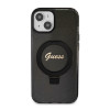 Coque arrière Guess Ring Stand Script Glitter avec MagSafe pour Apple iPhone 15 Plus - Noir 2