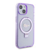 Coque arrière Guess Ring Stand Script Glitter avec MagSafe pour Apple iPhone 15 Plus - Violet 3