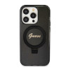 Coque arrière Guess Ring Stand Script Glitter avec MagSafe pour Apple iPhone 15 Pro - Noir 2
