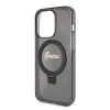 Coque arrière Guess Ring Stand Script Glitter avec MagSafe pour Apple iPhone 15 Pro - Noir 4