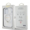 Coque arrière Guess Ring Stand Script Glitter avec MagSafe pour Apple iPhone 15 Pro - Transparent 6