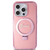 Coque arrière Guess Ring Stand Script Glitter avec MagSafe pour Apple iPhone 15 Pro Max - Rose 2