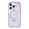 Coque arrière Guess Ring Stand Script Glitter avec MagSafe pour Apple iPhone 15 Pro Max - Violet 2