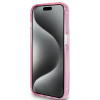 Coque arrière Guess Ring Stand Script Glitter avec MagSafe pour Apple iPhone 15 Pro - Rose 1