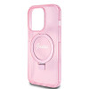 Coque arrière Guess Ring Stand Script Glitter avec MagSafe pour Apple iPhone 15 Pro - Rose 4