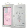 Coque arrière Guess Ring Stand Script Glitter avec MagSafe pour Apple iPhone 15 Pro - Rose 6