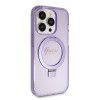 Coque arrière Guess Ring Stand Script Glitter avec MagSafe pour Apple iPhone 15 Pro - Violet 3
