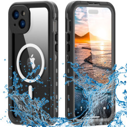 Coque étanche Shellbox Waterproof IP68 avec MagSafe pour Apple iPhone 15 Plus - Noir