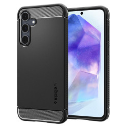Coque arrière Spigen Rugged Armor pour Samsung Galaxy A55 - Noir