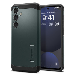 Coque arrière Spigen Tough Armor pour Samsung Galaxy S24 FE - Vert foncé