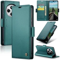 Coque portefeuille CASEME Litchi Texture pour Xiaomi Redmi 14C / Xiaomi Poco C75 - Vert