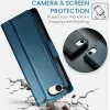 Coque portefeuille CASEME Litchi Texture pour Apple iPhone 17e/16e - Bleu 10