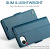 Coque portefeuille CASEME Litchi Texture pour Apple iPhone 17e/16e - Bleu 11