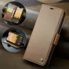 Coque portefeuille CASEME Litchi Texture pour Apple iPhone 17e/16e - Marron 9