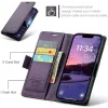 Coque portefeuille CASEME Litchi Texture pour Apple iPhone 17e/16e - Violet 6