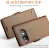 Coque portefeuille CASEME Litchi Texture pour Google Pixel 9a - Marron 3