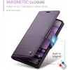 Coque portefeuille CASEME Litchi Texture pour Google Pixel 9a - Violet 2