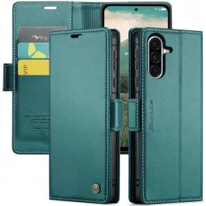 Coque portefeuille CASEME Litchi Texture pour Samsung Galaxy A36 - Vert