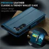 Coque portefeuille CASEME Litchi Texture pour Samsung Galaxy S25 - Bleu 8