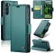 Coque portefeuille CASEME Litchi Texture pour Samsung Galaxy S25 - Vert