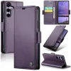 Coque portefeuille CASEME Litchi Texture pour Samsung Galaxy S25 Plus - Violet