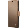 Coque portefeuille CASEME Litchi Texture pour Samsung Galaxy S25 Ultra - Marron 5