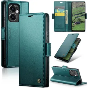 Coque portefeuille CASEME Litchi Texture pour Oppo Reno13 F 4G/5G / Reno13 FS 5G - Vert