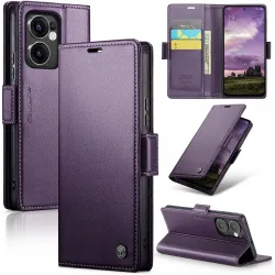 Coque portefeuille CASEME Litchi Texture pour Oppo Reno13 F 4G/5G / Reno13 FS 5G - Violet