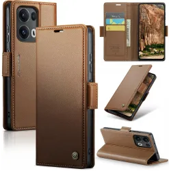 Coque portefeuille CASEME Litchi Texture pour Oppo Reno13 Pro - Marron
