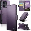 Coque portefeuille CASEME Litchi Texture pour Oppo Reno13 Pro - Violet