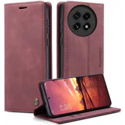 Coque portefeuille CASEME Retro Texture pour OnePlus 13 - Bordeaux